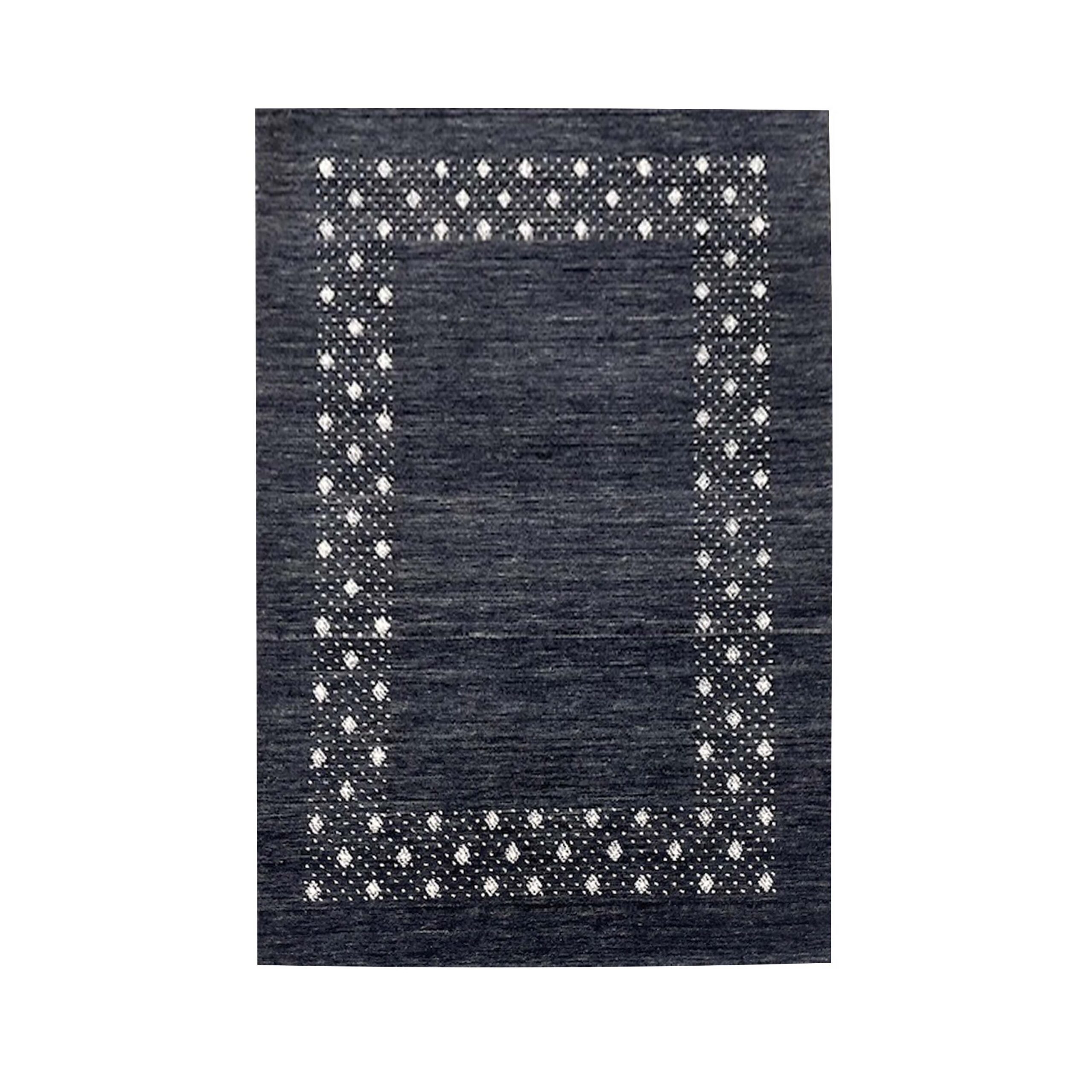 black and white rug hand made