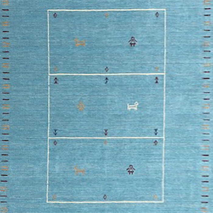 hand made light blue rug