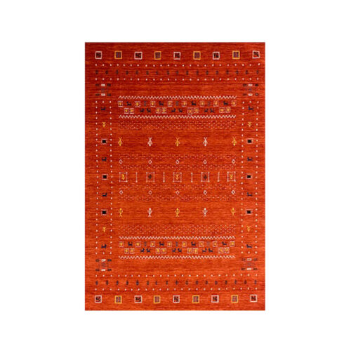 orange red wool rug