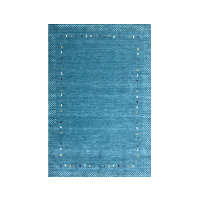 6x9 hand made rug wool blue color