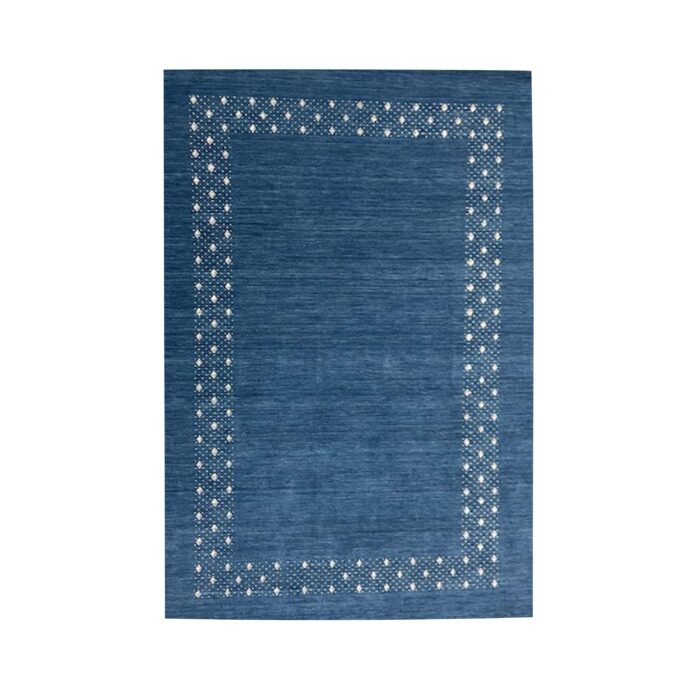 9x6 blue rug wool hand made