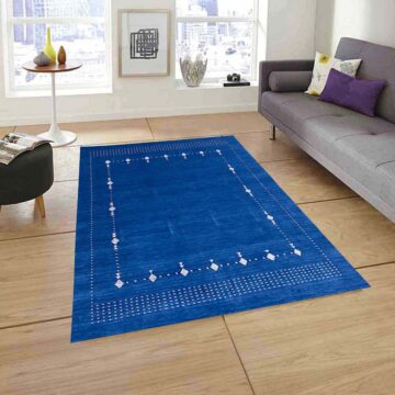 5x8 Wool Gabbeh Rug | 100% Handcrafted Sea Blue Beauty