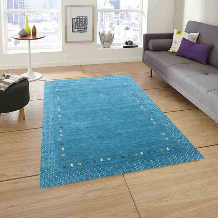 6x9 hand made rug blue color