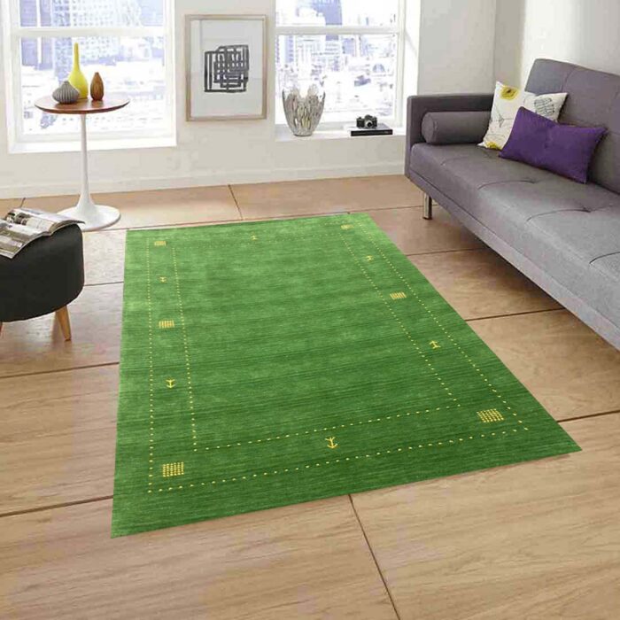 6x9 gabbeh rug with light green