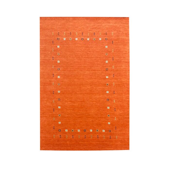 6x9 orange rug hand made