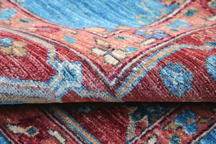 wool blue hand made rug