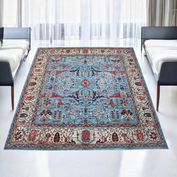 wool rug in blue color 8x8 foot available in san francisco ca