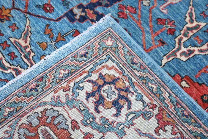 square rug in blue color