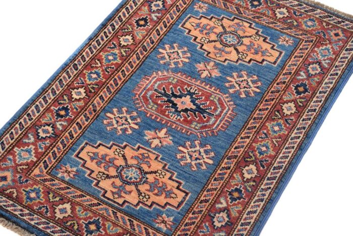 wool light blue hand made rug