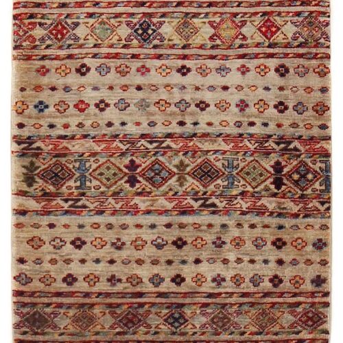 modern rug wool hand made 2x3 light brown