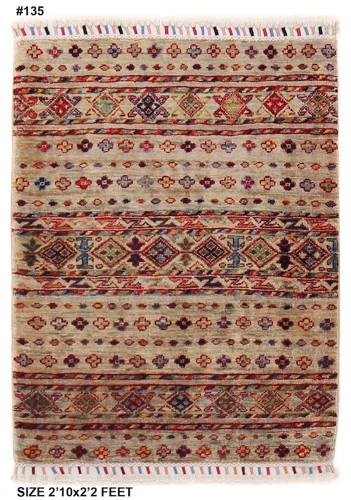 modern rug wool hand made 2x3 light brown