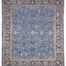 wool hand made rug in blue color