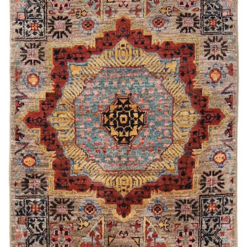 3x2 wool hand made mamluk rug