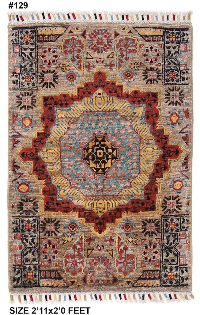 3x2 wool hand made mamluk rug