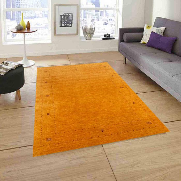 9x6 orange/rost rugf in living room