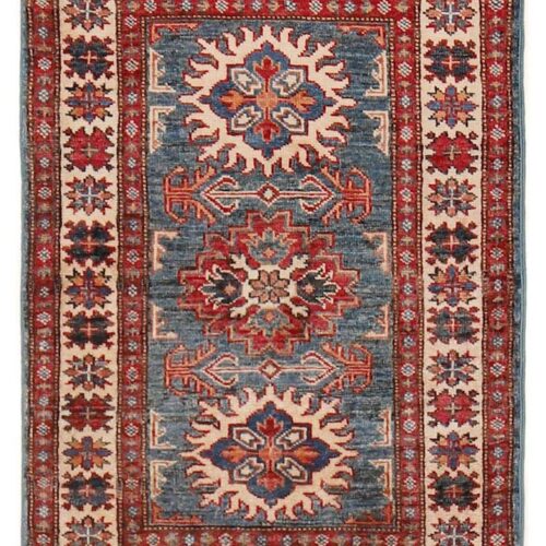 3x2 wool rug hand made wool kazak for entryway