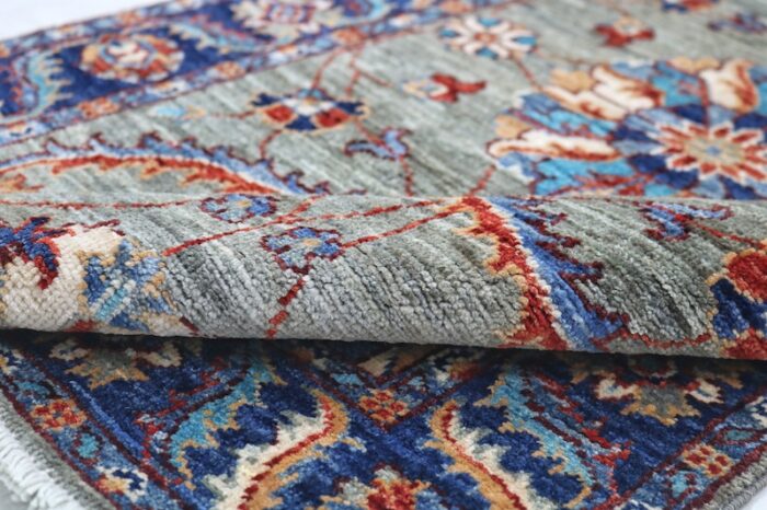 Handwoven 2.7x9.8 Afghan rug runner in red and blue – available in Berkeley, SF & San Rafael.