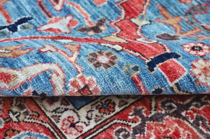 Luxury Persian-style Ziegler rug, crafted from handwoven wool with intricate geometric detailing