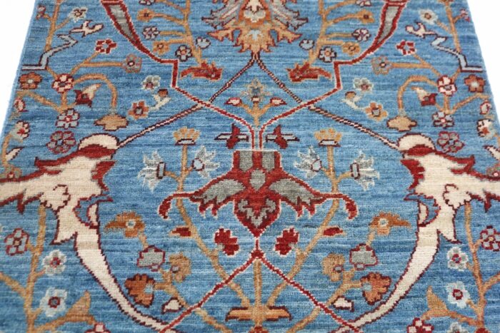 Traditional Persian wool runner rug with a geometric medallion design