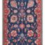 2'7 x 11'6 handmade wool hallway runner with navy blue and red Persian-style design – natural dye, durable, and elegant