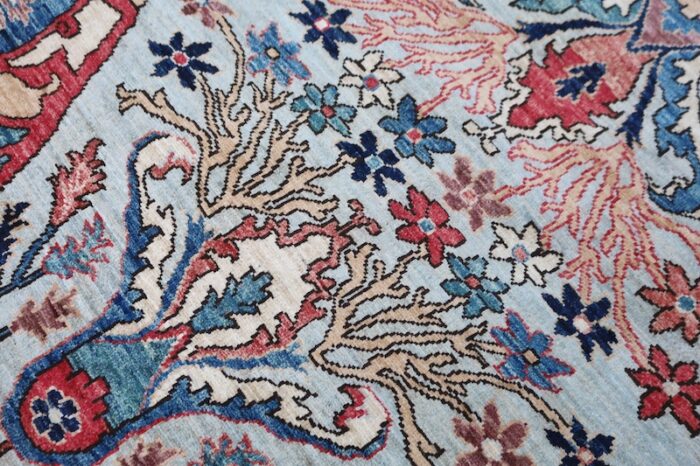 Durable and washable 9x12 Turkish rug made from hand-spun wool and vegetable dyes.