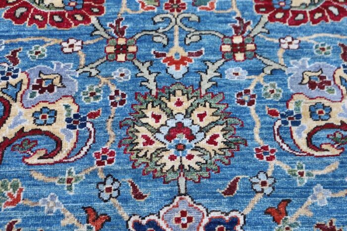 Authentic hand-knotted Serapi rug with rich colors and long-lasting, eco-friendly dyes.