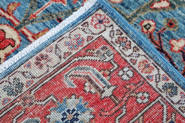 Luxury Persian-style Ziegler rug, crafted from handwoven wool with intricate geometric detailing