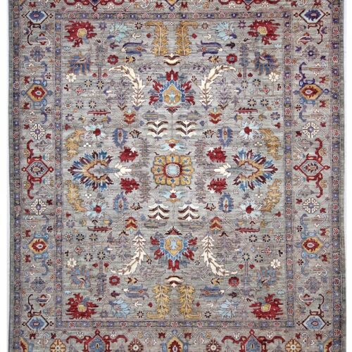 Durable and washable 8x10 Heriz rug, perfect for living rooms, dining areas, and high-traffic spaces