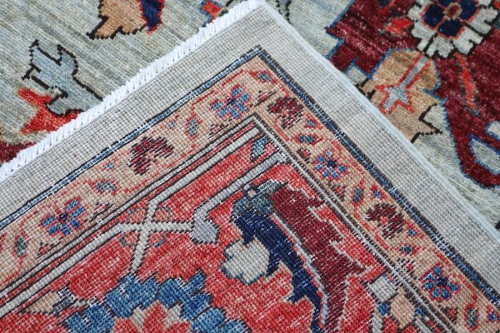 Durable 9x12 Persian Serapi rug made of hand-spun wool and vegetable dyes.