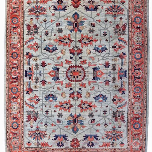 Washable and stain-resistant Persian Serapi rug, ideal for high-traffic areas