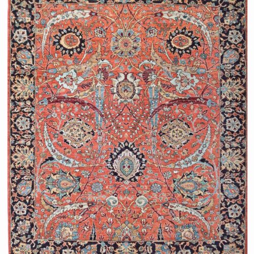 Antique-style Mahal rug with intricate detailing, perfect as a floor piece .