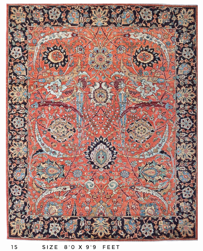 Antique-style Mahal rug with intricate detailing, perfect as a floor piece .