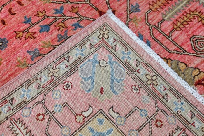 Luxury handmade wool area rug featuring a classic Persian Heriz medallion design, ideal for elegant home decor