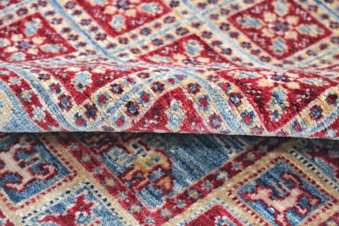 🏡 2.8x7 Persian Pazyryk hallway runner rug – Traditional red & navy design, shop in the Bay Area.