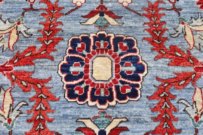 Luxurious handmade wool area rug with a timeless Heriz design, ideal for home decor and high-traffic areas