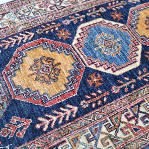 Vintage 2'8 x 9'5 geometric Oriental rug available at our San Francisco and Berkeley stores