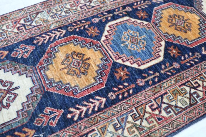 Vintage 2'8 x 9'5 geometric Oriental rug available at our San Francisco and Berkeley stores