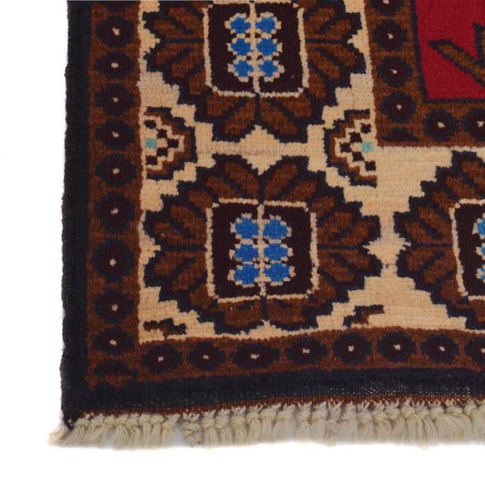 Authentic 5x3 ft Afghan tribal rug featuring intricate floral motifs in red, gold, and brown. Handwoven, affordable, and ideal for modern and traditional interiors