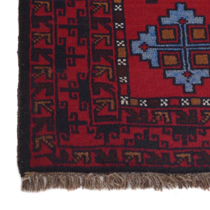 Authentic 4'7 x 2'8 ft Afghan tribal rug featuring intricate geometric designs. Handmade, affordable, and ideal for modern and traditional interiors."