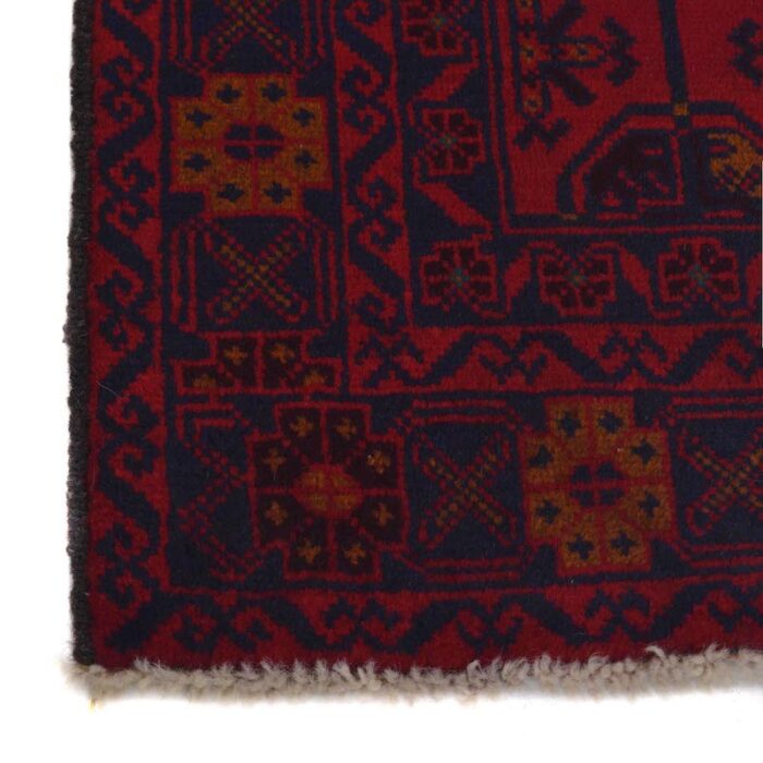 Authentic 4'5 x 2'7 ft Afghan tribal rug featuring traditional motifs. Handmade, affordable, and ideal for modern and classic interiors