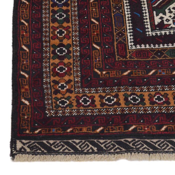 Handmade wool Baluchi rug 5'11 x 3'8 ft – geometric motifs, stain-resistant, and durable for high-traffic areas