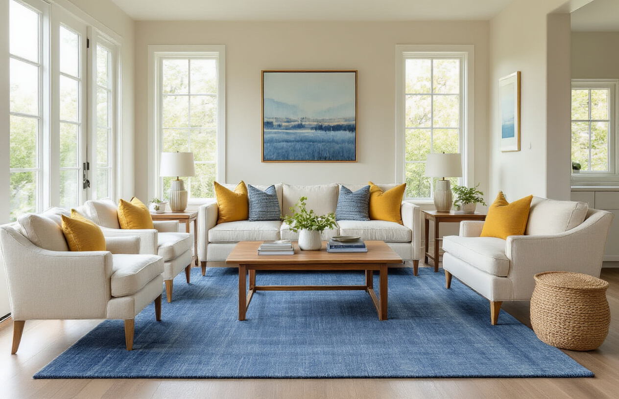 Selecting Furniture Colors That Complement Blue Rugs