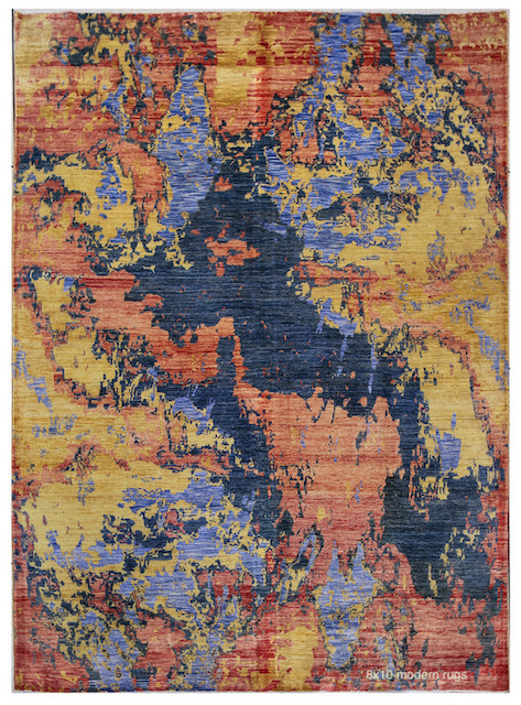 modern rug san francisco hand made woll multiy color