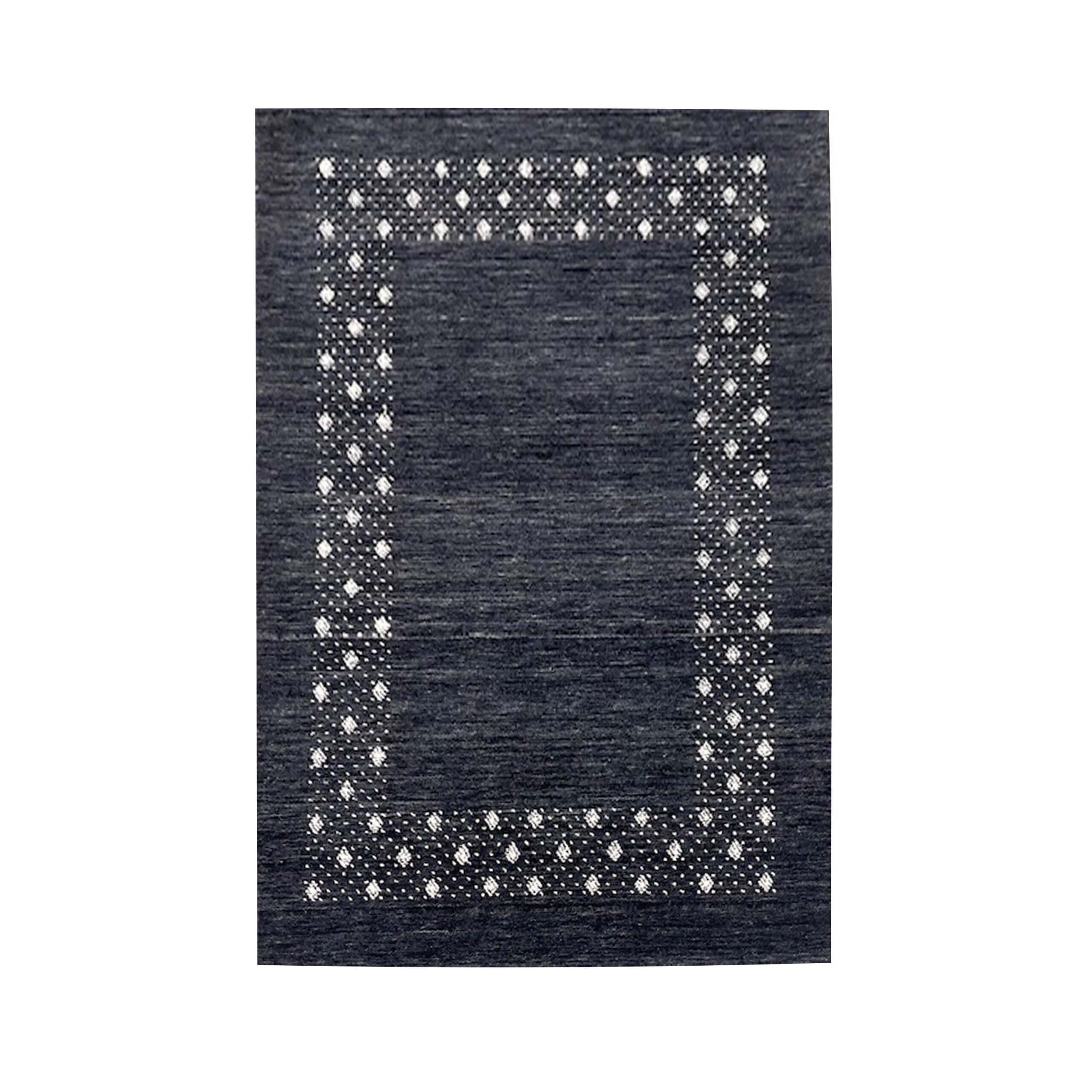 black and white rug hand made